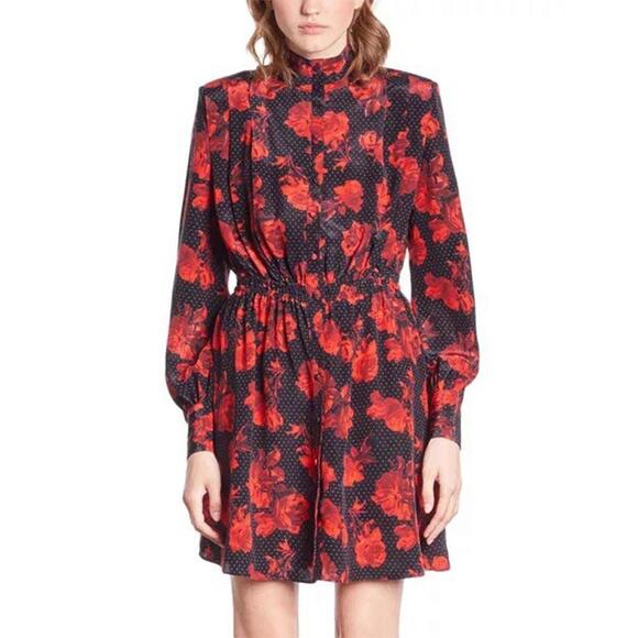 NWT The Kooples Dots and Roses Dress (French Size 0) $545 MRSP - Picture 10 of 11